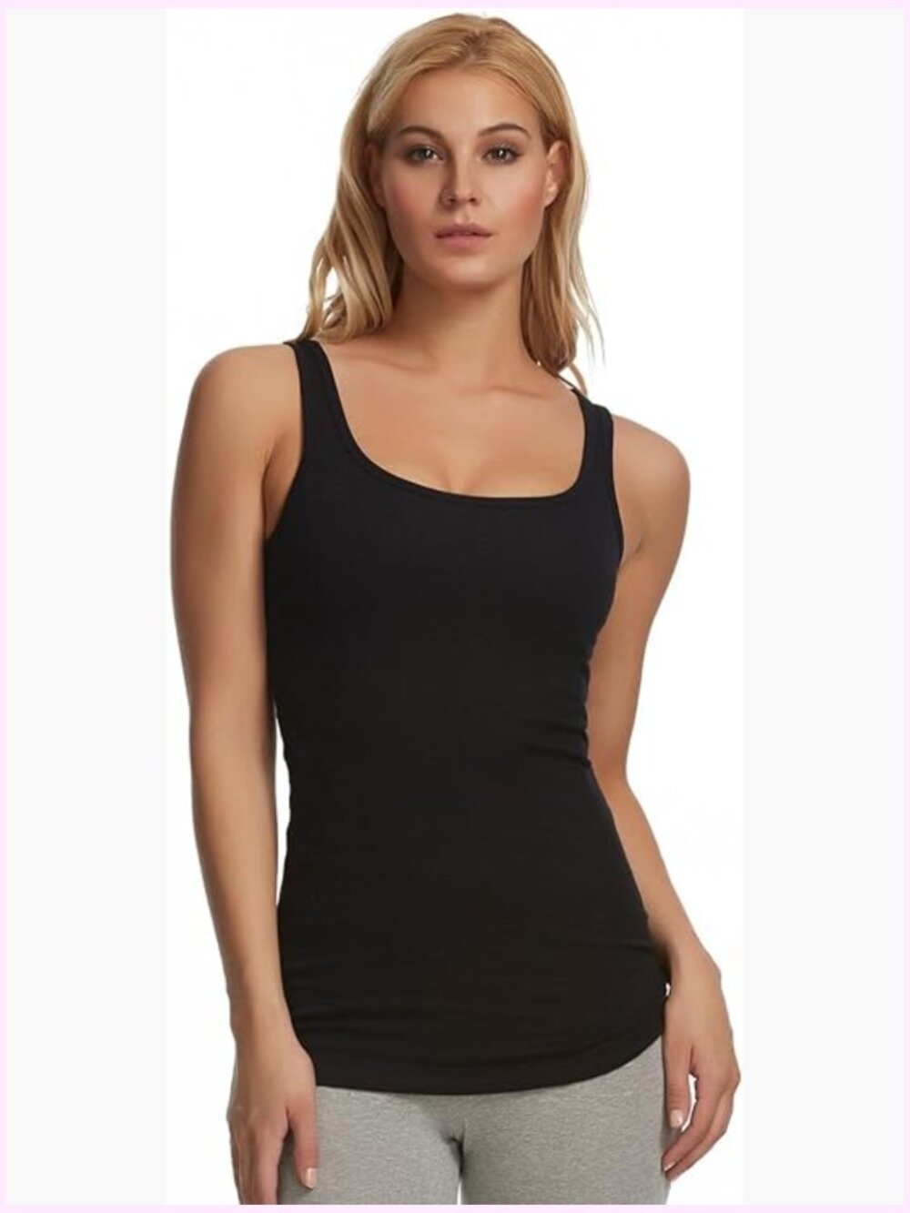 Cotton Ribbed Tank Top - Stretchy Sleeveless Casual Workout Top